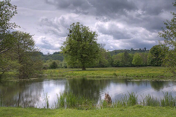 View over Magna Carta Island towards Runnymede