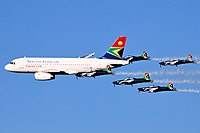 South African Airways A319 & Silver Falcons