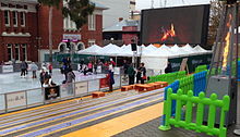 A school holiday event in front of PICA School holidays James Street July 2014.jpg