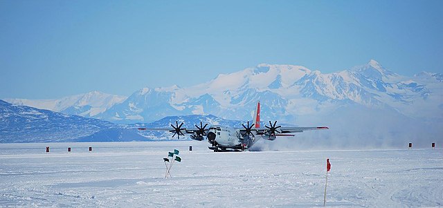 Ski-equipped LC-130 in Greenland, from the 109th Airlift Wing, 2016