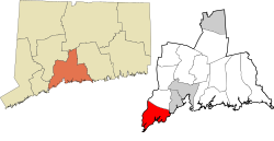 Milford's location within the South Central Connecticut Planning Region and the state of Connecticut