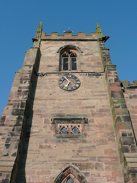 File:St James's Church tower, Audlem, Cheshire - geograph.org.uk - 1331388.jpg