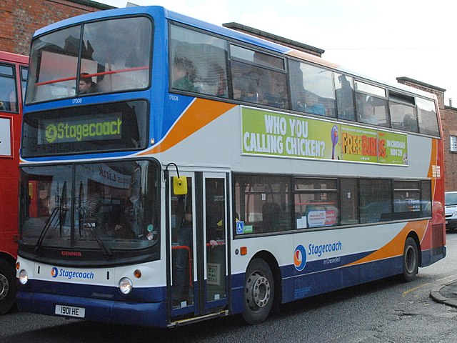 A bus advertising the film in England