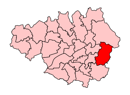 Stalybridge and Hyde as shown within Greater Manchester