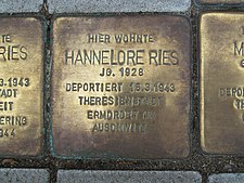 Stolperstein für Hannelore Ries in Hannover