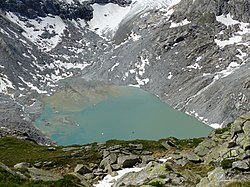 Der Gletschersee (Sulzsee) ist der Endpunkt des Gletscherlehrwegs