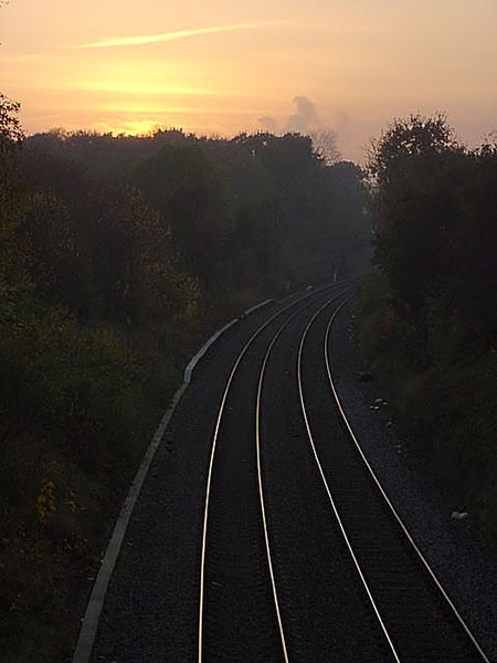 File:Sunset over the railway, Wollaton Vale - geograph.org.uk - 612647.jpg