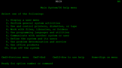 Main Menu of SSP 7.5, running on top of the Advanced 36 Machine environment System-36-ssp-main-menu.png