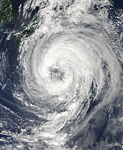 強烈熱帶風暴塔拉斯在2011年9月1日逼近日本