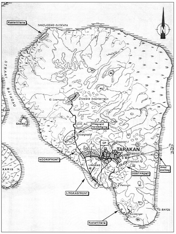 Dutch defensive positions on Tarakan, 1942