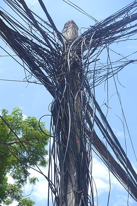 Phone wires in Da Nang