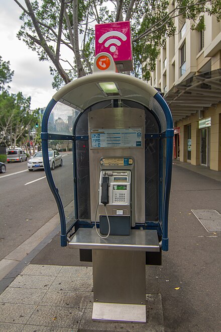 Telstra payphone with Telstra Air WiFi hotspot