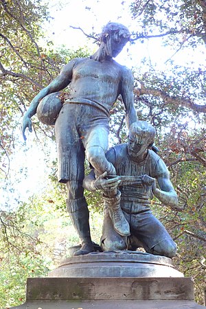 The Football Players, sculpture by Douglas Tilden, placed in the University of California, Berkeley