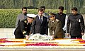 The President of Russia, Mr. Dmitry A. Medvedev laying wreath at the Samadhi of Mahatma Gandhi at Rajghat, in Delhi on December 05, 2008.jpg
