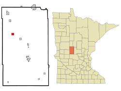 Todd County Minnesota Incorporated and Unincorporated areas Eagle Bend Highlighted.svg