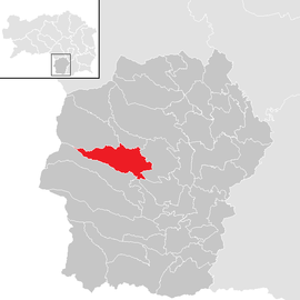 Poloha obce Trahütten v okrese Deutschlandsberg (klikacia mapa)