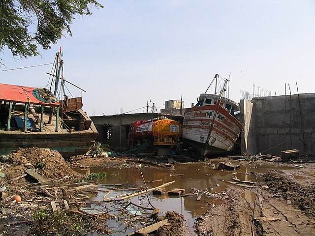 Tsunami caused damages in Nagapattinam