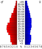 Age pyramid Wayne County USA Wayne County, Tennessee.csv age pyramid.svg