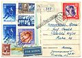 1957-12-26 registered cover Moscow-Prague. 2.60R correct franking.