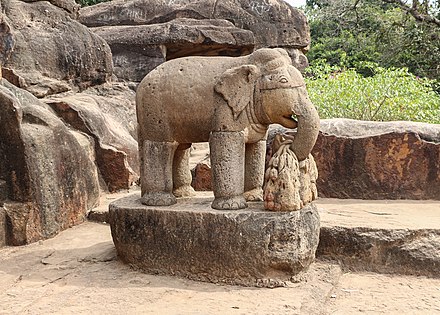 Sculpture of Ganesha in Ganesha Gumpha, Udayagiri Caves, near Bhubaneswar, Odisha