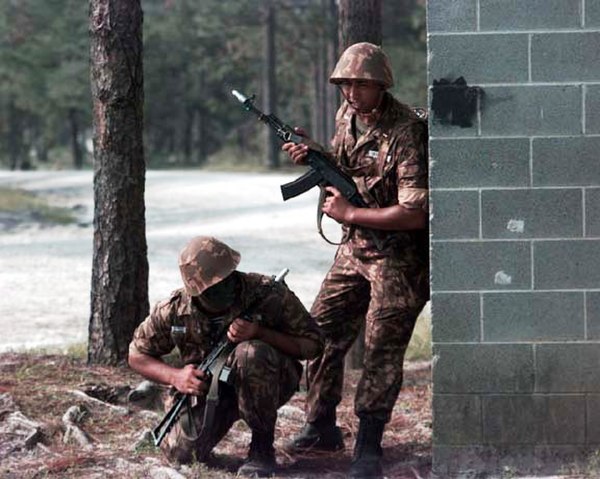 Uzbek soldiers during the Exercise Cooperative Osprey '96