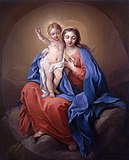 Vierge à l'enfant.  1738. Huile sur toile.  Musée des Beaux-Arts, Rouen