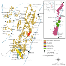 Les vignobles du Mâconnais.