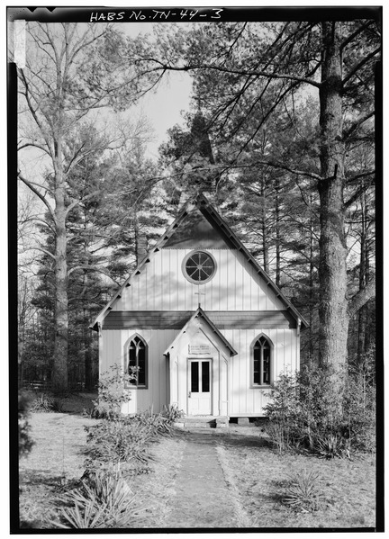 File:WEST FRONT - Christ Episcopal Church, Central Avenue (State Route 52), Rugby, Morgan County, TN HABS TENN,65-RUGBY,1-3.tif