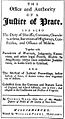 George Webb's 1736 office of "Justice of Peace"