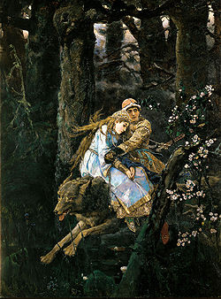 V. M. Vasnetsov "Ivan Tsarevich sobre el lobo gris"