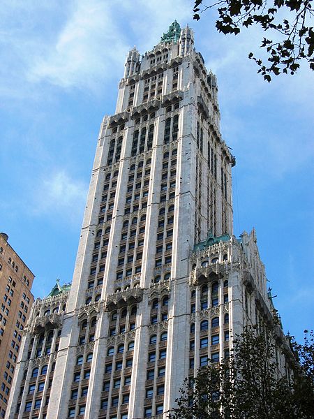 The Woolworth Building in Manhattan housed the offices of the Kellex Corporation and the Manhattan District's New York Area