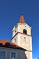 Deutsch: Turm des alten Rathauses in Wiener Neudorf