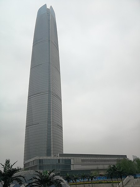 Wuhan Center Tower 201901 （view from the Central Square of Wuhan CBD）.jpg