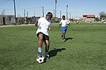 Thumbnail for File:Young girl practices her soccer skills, Khayelitsha, Cape Town.jpg