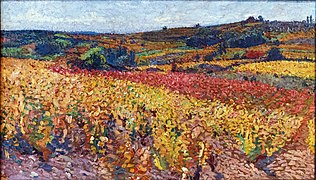 Vignes en automne - Etude pour Les vendanges - Henri Martin - Musée de Cahors