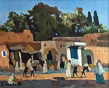 Une Place à Marrakech - Alexandre Roubtzoff - Musée des Beaux Arts de Narbonne