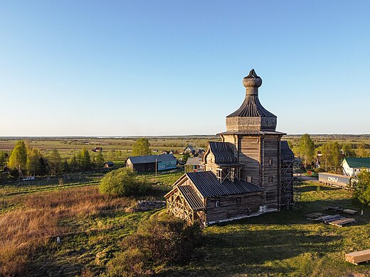 162. Никольская церковь (деревянная), Зачачье, Холмогорский район Автор — Александр Антонов гугл-картовский