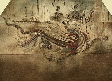 Mural depicting the Azure Dragon of the East in a Goryeo tomb