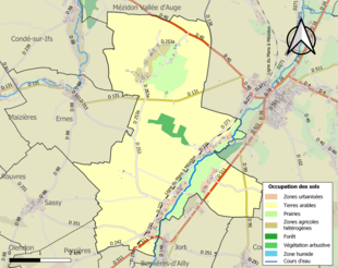 Kolorowa mapa przedstawiająca użytkowanie gruntów.