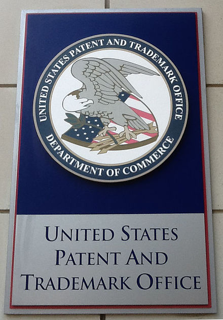 Signboard of US Patent Office Alexandria