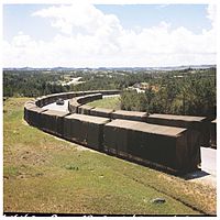 Tens of thousands of artillery projectiles at Chibana Army Ammunition Depot, September 1969 18-09-4 Artillery projectiles Chibana Ammunition Depot September 1966.jpg