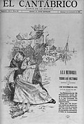El Cantábrico, portada del 3 de noviembre de 1895, dibujo de Mariano Pedrero