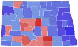 1940 North Dakota gubernur hasil pemilihan peta oleh county.svg