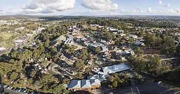 Aerial panorama of Sovereign Hill 1 ballarat sovereign hill aerial panorama 2018.jpg