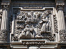 Detail of the exterior main portal 2009-03-23 Cd. de Mexico.JPG