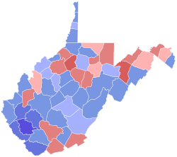 2012 West Virginia gubernatorial election results map by county.svg