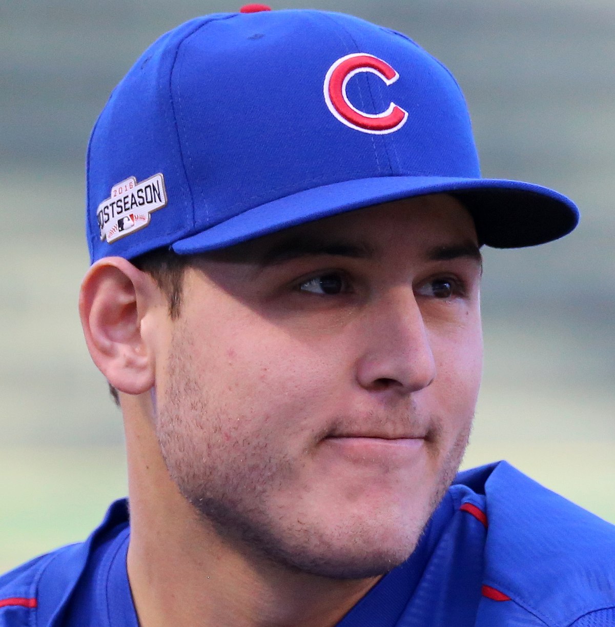 Anthony Rizzo wore his full uniform on the Cubs' team plane