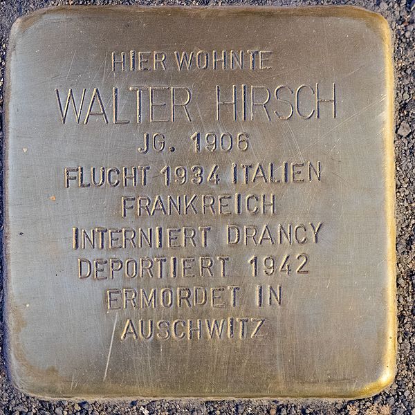 File:2016 11 25 Stolpersteine Kempen Hirsch Walter.jpg