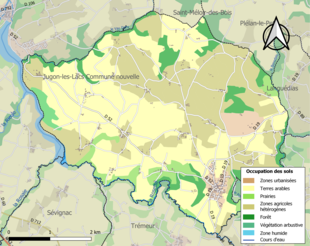 Kolorowa mapa przedstawiająca użytkowanie gruntów.