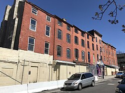 Buildings on the 600 block of W. Lexington Street in the University of Maryland neighborhood, Baltimore